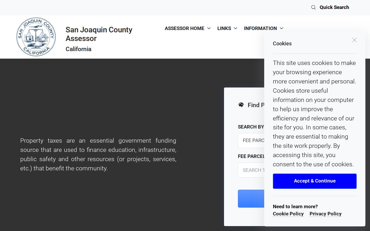 Lodi people search with San Joaquin Assessor fields