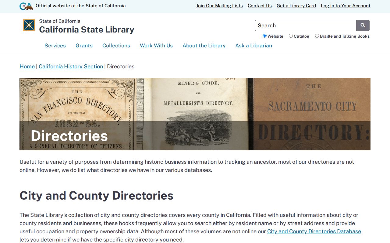 Lodi people directories California State Library collection