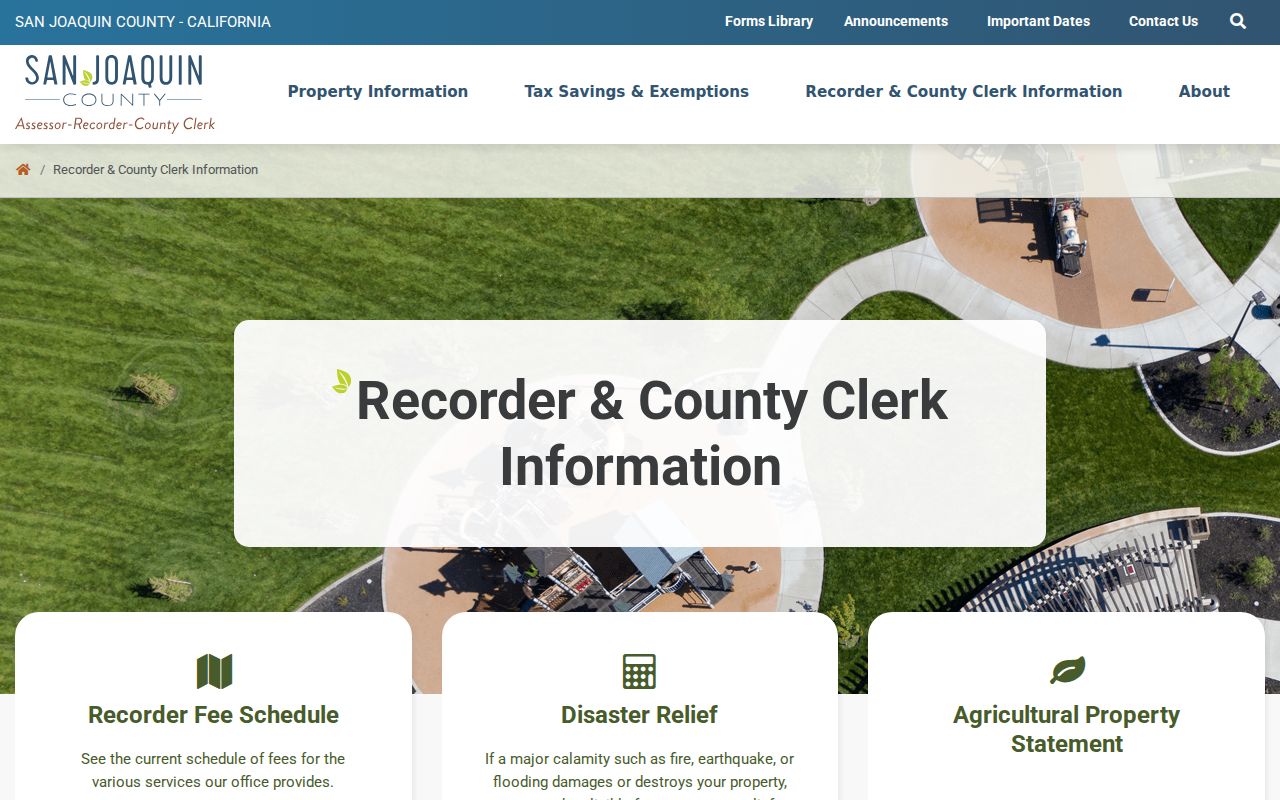 Lodi public records office information for the San Joaquin County Assessor-Recorder-County Clerk