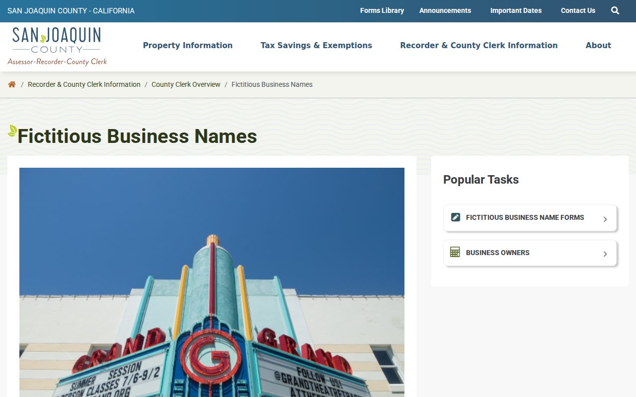 Lodi public records source for San Joaquin County fictitious business names