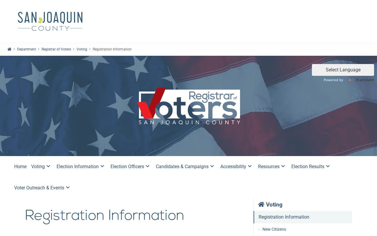 Lodi voter registration information from San Joaquin County
